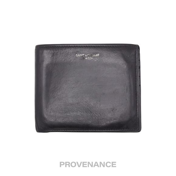 🔴 Saint Laurent Paris SLP Logo Bifold Wallet - Black - Picture 1 of 10